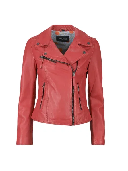 Usnjena jakna Oakwood rdeča