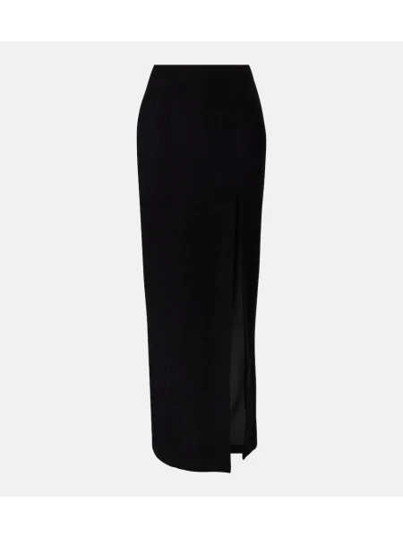 Maksi spódnica maxi Alessandra Rich wełniana czarna