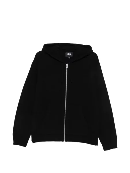 Hanorac cu glugă Stüssy de lână negru