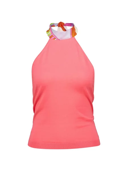 Top Pucci cu gât halter roz