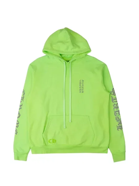 Hanorac cu glugă Chrome Hearts cu imagine cu motiv cu inimi verde