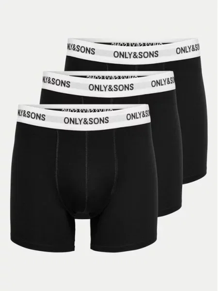 Only & Sons Boxer trumpikės ONSFITZ šviesiai pilka / juoda balta