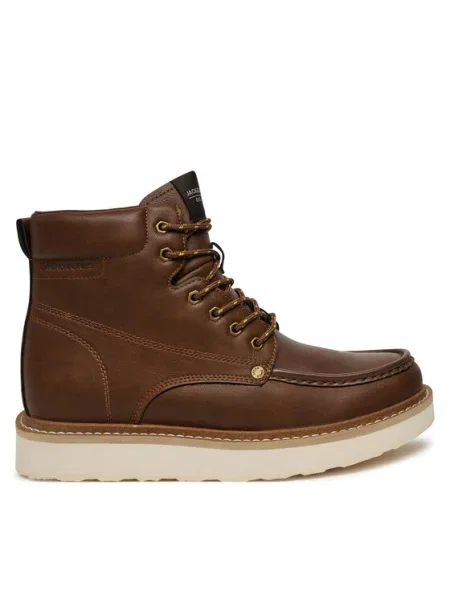 Šněrovací kotníkové boty Jack&jones hnědé