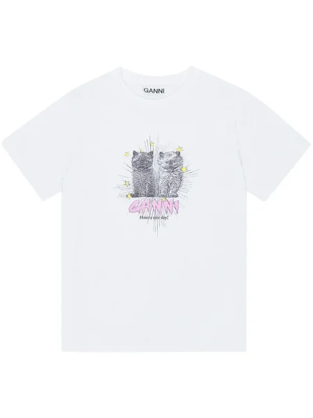 Tricou Ganni alb
