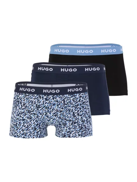 HUGO Boxeri bleumarin / albastru deschis / negru alb