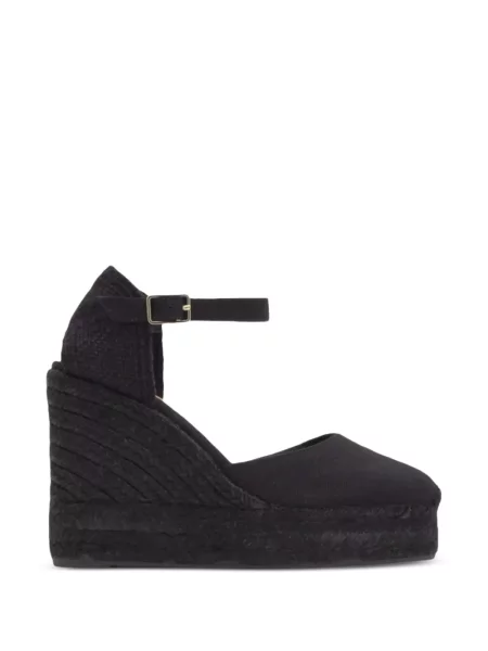 Espadrile Castaner cu pană cu cataramă negru