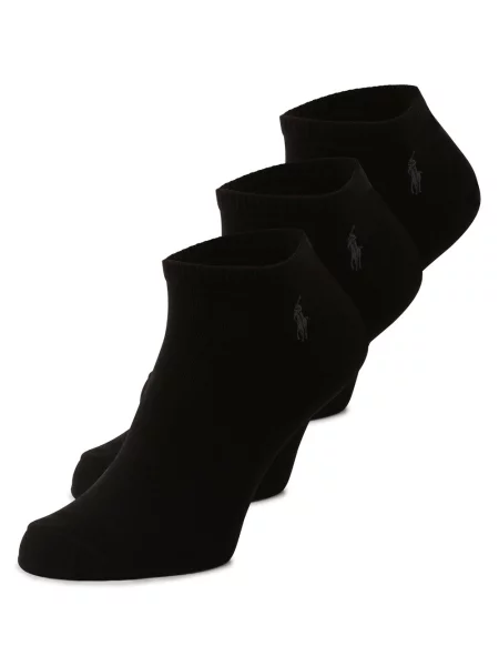 Polo Ralph Lauren skarpety do obuwia sportowego pakowane po 3 szt. Mężczyźni jednolity ONE SIZE czarny