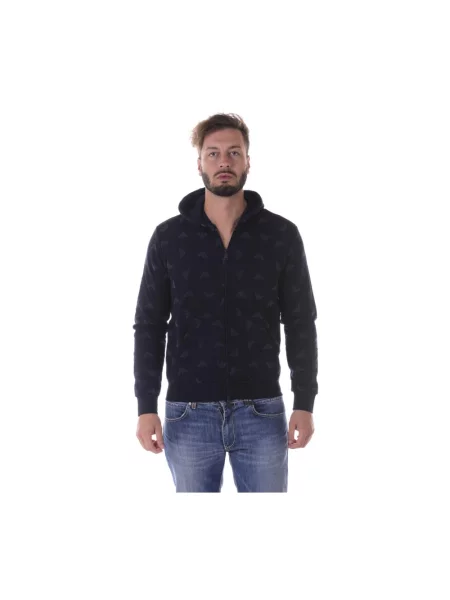 Bluza z kapturem Armani Jeans z kapturem niebieska