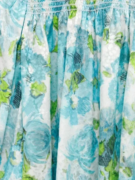 Top Chloé cu model floral cu imagine albastru