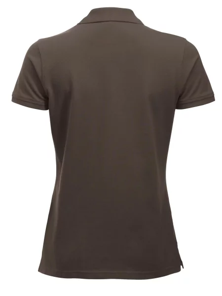 Clique Classic Marion S/S Polo — nowoczesny krój – dark mocca brązowa
