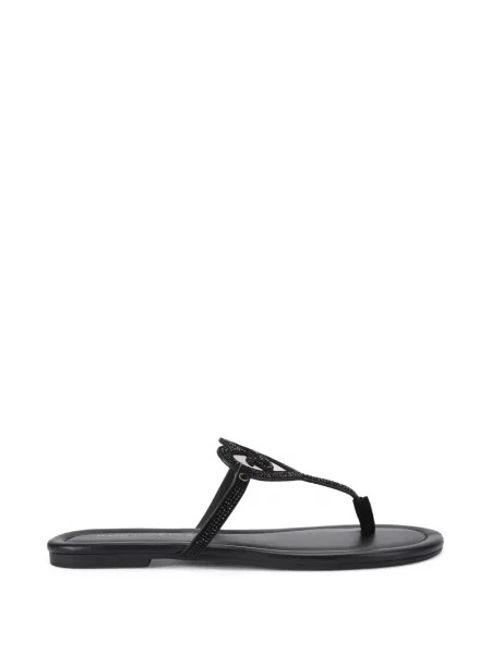 Sandale Kurt Geiger London fără toc cu motiv cu inimi negru