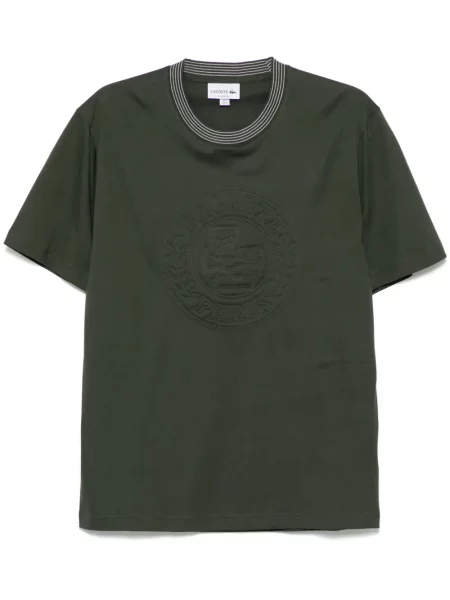 Tricou Lacoste cu broderie verde
