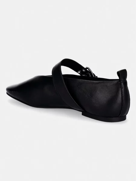 Tommy Jeans baleriny skórzane TJW BALLERINA BUCKLE czarne