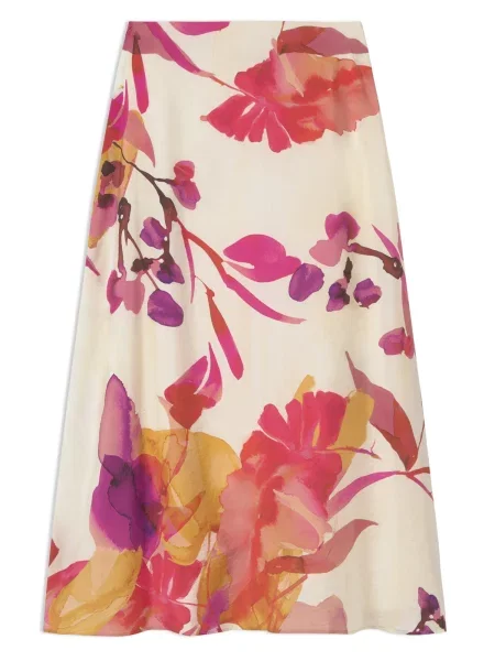 Lola Casademunt Fustă portocaliu mandarină / magenta / roz deschis / lână alb