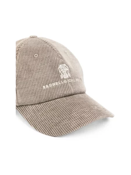 Czapka z daszkiem Brunello Cucinelli z logo beżowa
