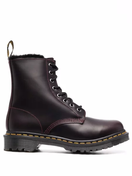 Botine Dr. Martens din piele roșu