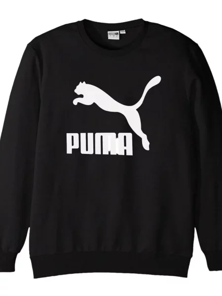 Суитчър Puma с принт с кръгло деколте черно