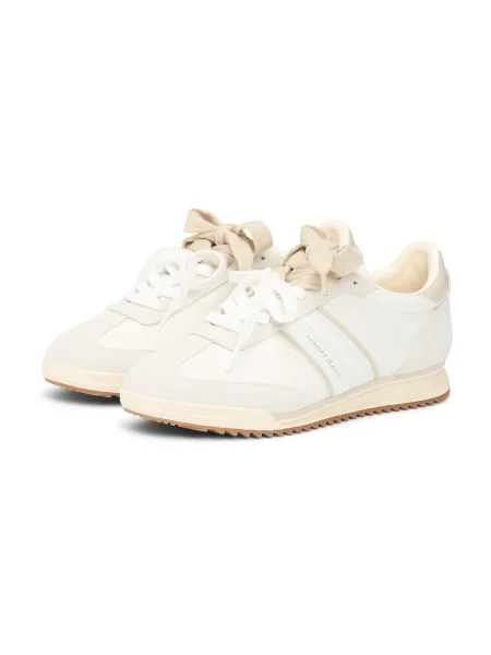 Sneakers Tommy Jeans Tjw Low Profile Runner Lthr Mix Écru bej