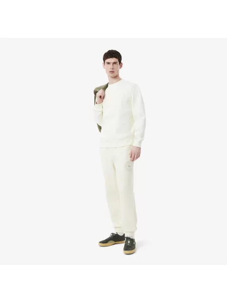 Lacoste Spodnie Dresowe Double Face Piqué biały