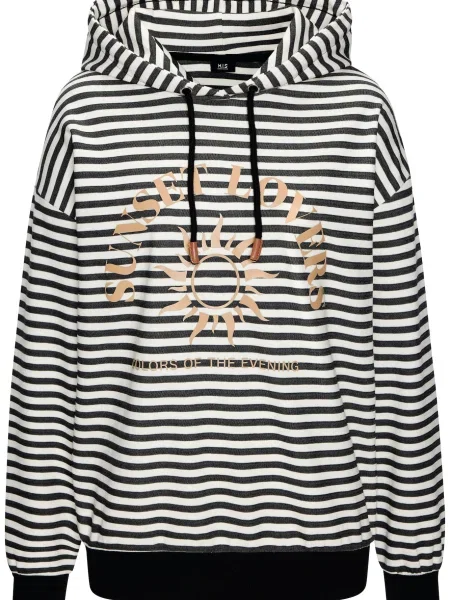 H.I.S Pulover pielii / negru alb