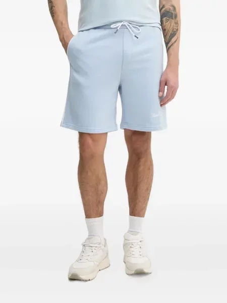 Pantaloni scurți Karl Lagerfeld cu broderie cu dungi albastru