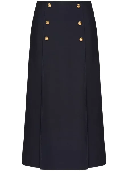 Fustă midi Valentino Garavani din crep albastru