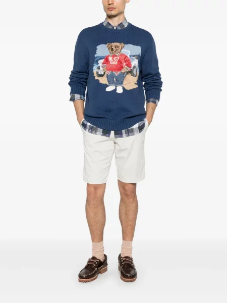 Prugasta majica Polo Ralph Lauren s printom s okruglim izrezom zelena
