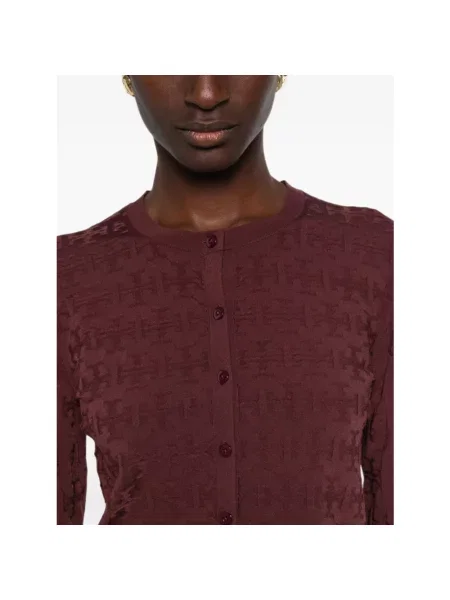 Kardigan Tory Burch żakardowy brązowy