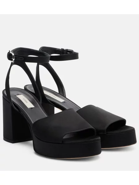Sandale Toteme din satin cu platformă negru