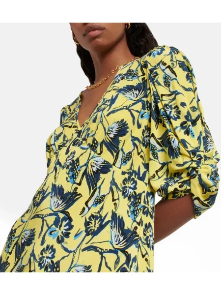 Rochie midi Diane Von Furstenberg cu imagine până la genunchi de costum galben