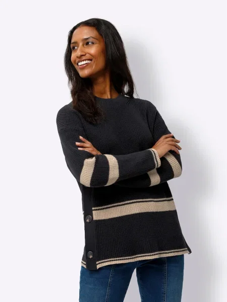 Heine Pulover bež črna