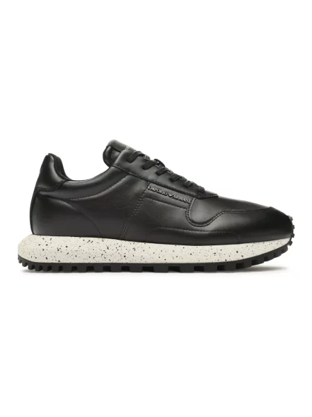 Sneakersy Emporio Armani skórzane czarne