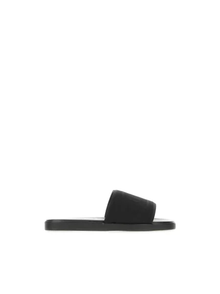 Klapki Gucci żakardowe z logo czarne