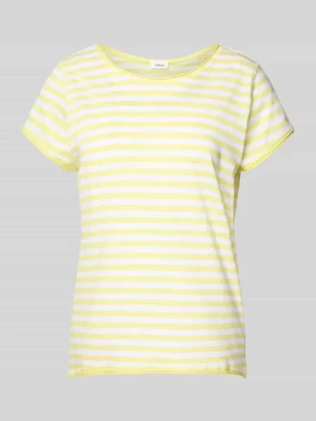 Krój regular fit t-shirt z bawełny z cieniowanej przędzy S.oliver Red Label żółta