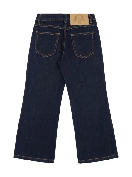 Jeansy straight leg dziecięce Moschino niebieskie