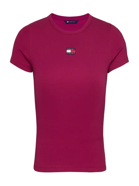 Tommy Jeans kratka majica z elastanom roza