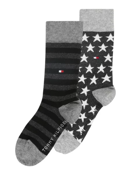TOMMY HILFIGER Șosete gri metalic / gri amestecat / negru alb
