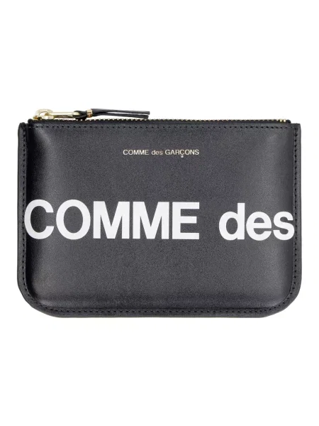 Portfel Comme Des Garcons skórzany z logo czarny
