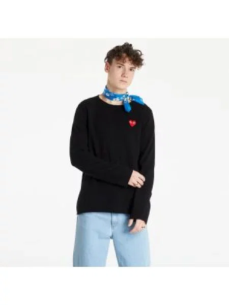 Πουλόβερ Comme Des Garçons Play με μοτίβο καρδιά μαύρο