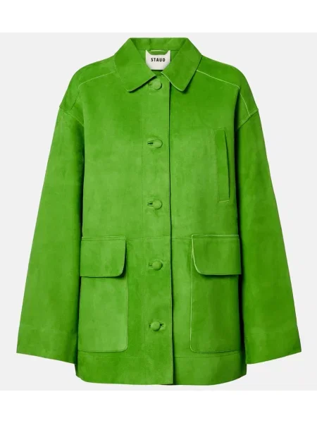 Geacă Staud din piele de căprioară verde