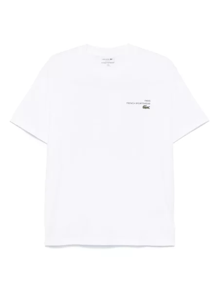 Tricou Lacoste cu imagine alb