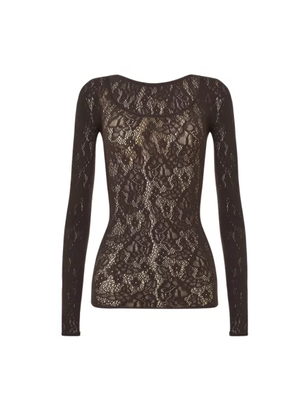 Top Wolford z nadrukiem brązowy