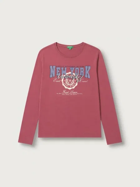 United Colors of Benetton tričko s dlhým rukávom detské ružová