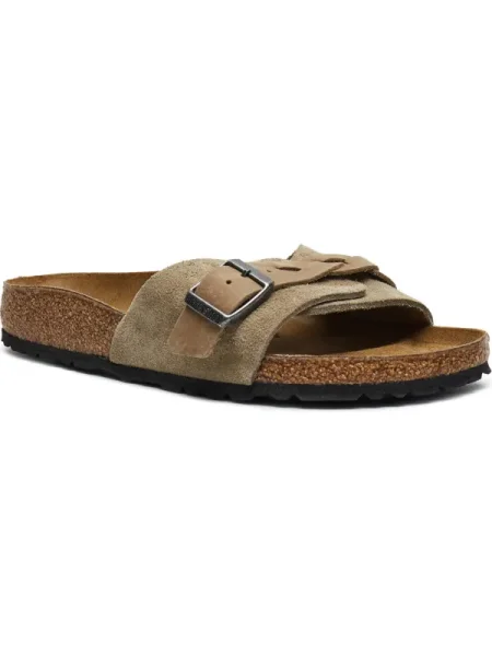 Șlapi Birkenstock din piele maro
