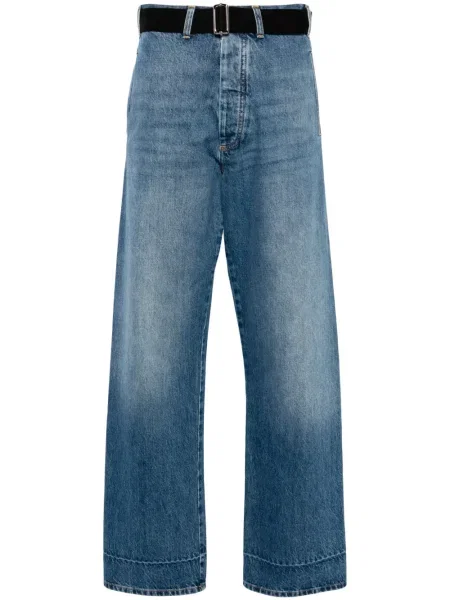 Blugi Plan C cu talie înaltă albastru