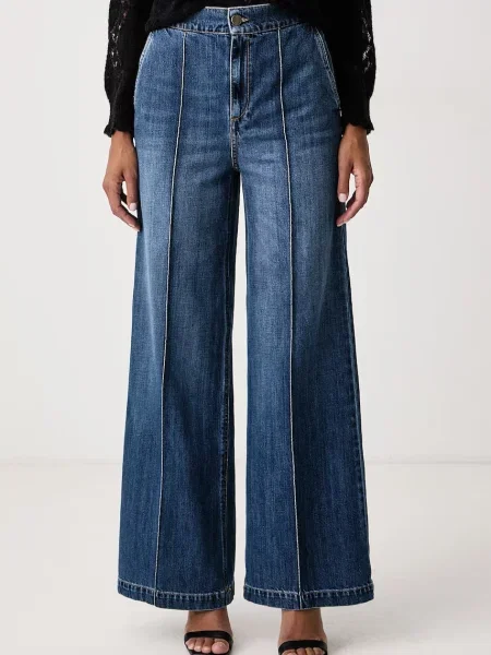 Twinset blugi wide leg pentru femei albastru