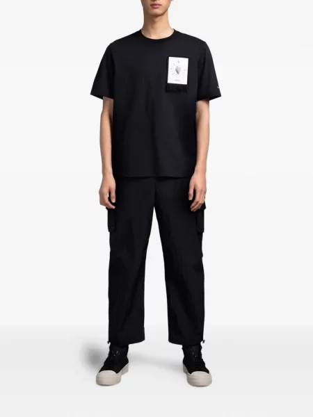 Tricou Ports V cu motiv cu inimi negru