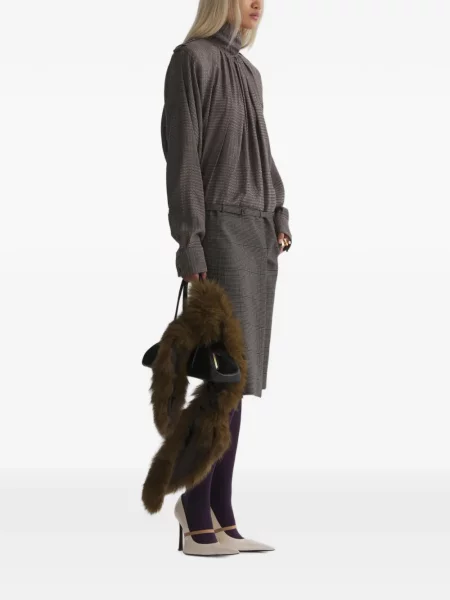 Rochie tip cămașă Mugler gri