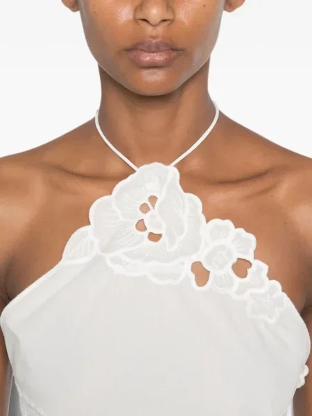Top Sir cu model floral alb
