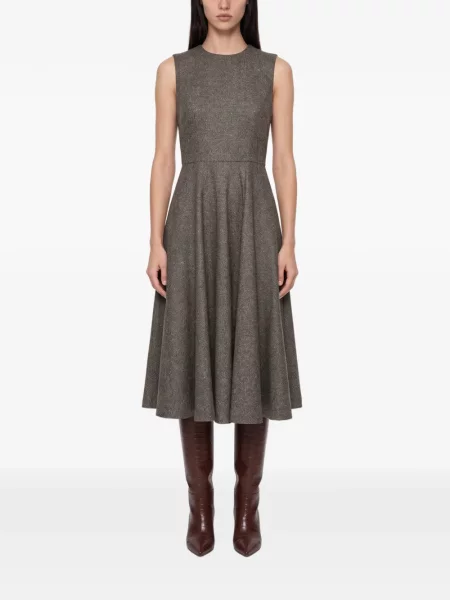Rochie mini Tagliatore fără mâneci evazată maro